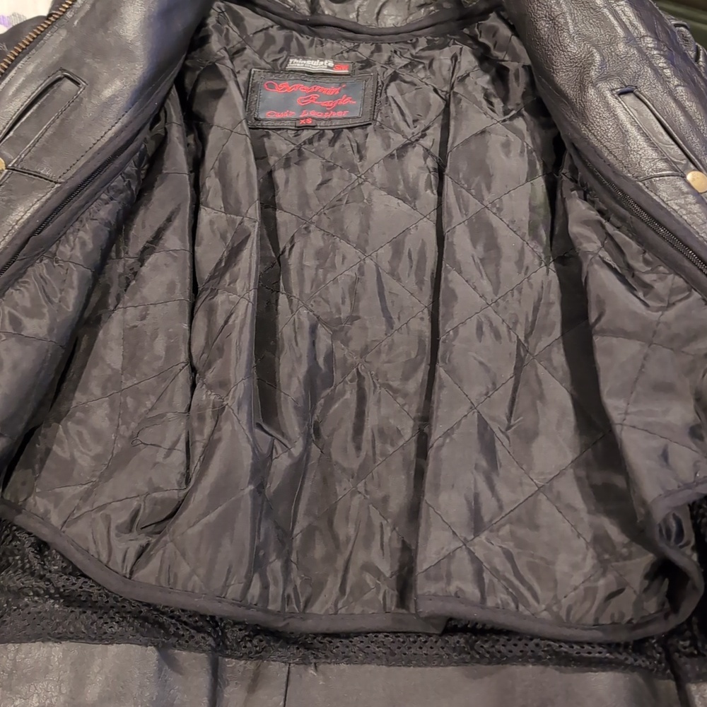 Screaming Eagle Motorcycle Biker Black Leather Jacket - Picture 15 of 16